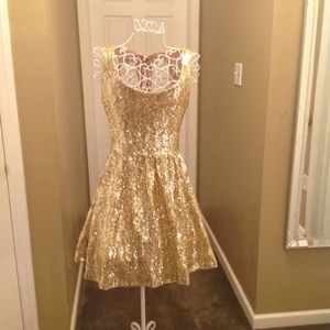 Gold sequin dress